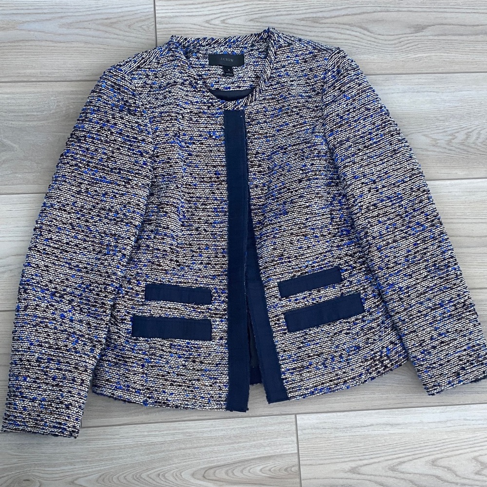 J. Crew Blue and Black Tweed Jacket
